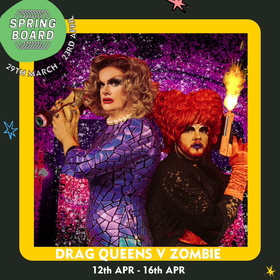 Tonight our stage will become infested with zombies….

It’s up to the drag duo from <a href="/hausofdench/">HAUS OF DENCH</a> to save us

🔴🟠🟡 #KHTSpringboard 🟢🔵🟣

Drag Queens V Zombies @ 7pm
kingsheadtheatre.com/whats-on/sprin…