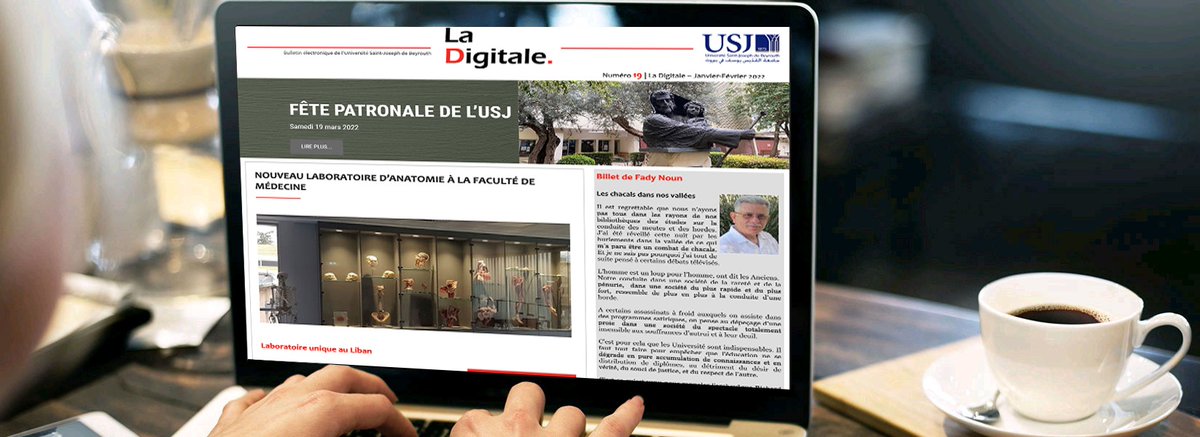 USJLiban's tweet image. Le numéro 19 de #LaDigitale vient de sortir !
Bonne lecture !
➡ usj.edu.lb/newsletter/ind… 
#SPcom #USJLiban