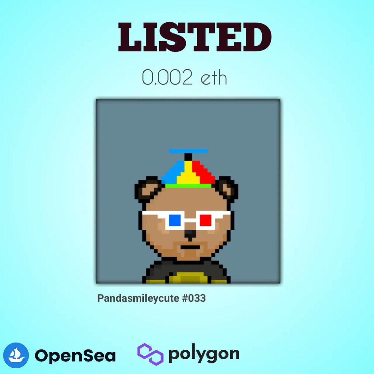 🐼pandasmileycute🐼 #033 has been released, waiting to be adopted, 

Get your before the price to the moon
🚀🚀🚀🚀🚀🚀🚀🚀🚀🚀🚀🚀🚀
Now available on opensea ( link in bio) 

 #NFTdrops  #nft  #nftart #nftcollector #nftcommunity  #nftartist #nftcollectibles #nftartgallery