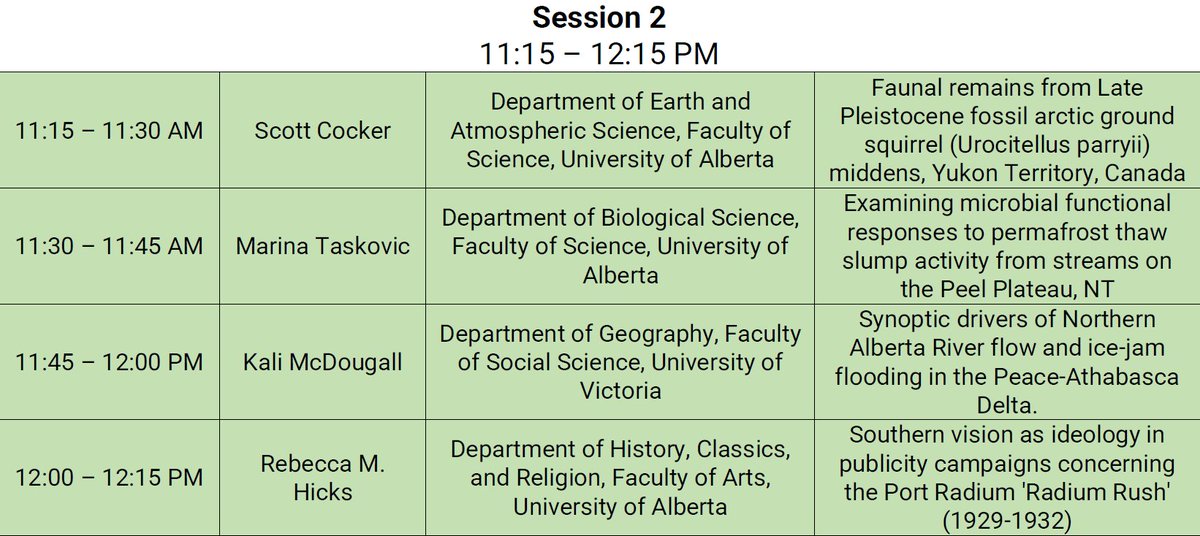 UAlbertaNorth's tweet photo. Check out the next sessions of Northern Research Day @csa @POLARCanada @UofAALES @UofA_Arts @fgsr @YukonUresearch @UAlbertaSPH @UANativeStudies @UofA_EAS   https://t.co/S7TF6yFZur

Next sessions: https://t.co/gMq6vRbQWa