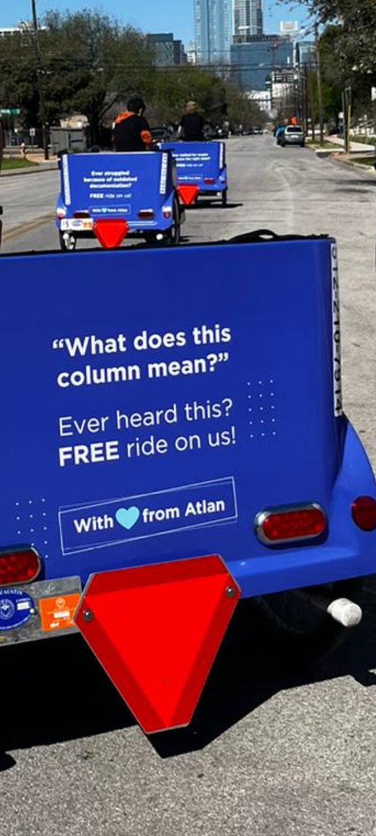 prukalpa's tweet photo. Hey data fam! In Austin and around @DataCouncilAI?
For every #justdatathings frustration you’ve faced, free ride on us 💙
Hope this is a fun way to travel to those meetings you’ve got planned ;) https://t.co/rQFNLDCrzF