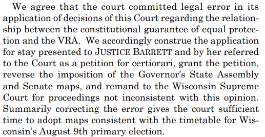 joe handrick (@joeminocqua) on Twitter photo Re-upping this <a href="/CSWisconsin/">Common Sense Wisconsin</a> tweet from December. The Evers maps had a fatal flaw regarding the VRA and 14th Amendment. Here is a key paragraph from today's ruling from SCOTUS: Re-upping this <a href="/CSWisconsin/">Common Sense Wisconsin</a> tweet from December. The Evers maps had a fatal flaw regarding the VRA and 14th Amendment. Here is a key paragraph from today's ruling from SCOTUS:
