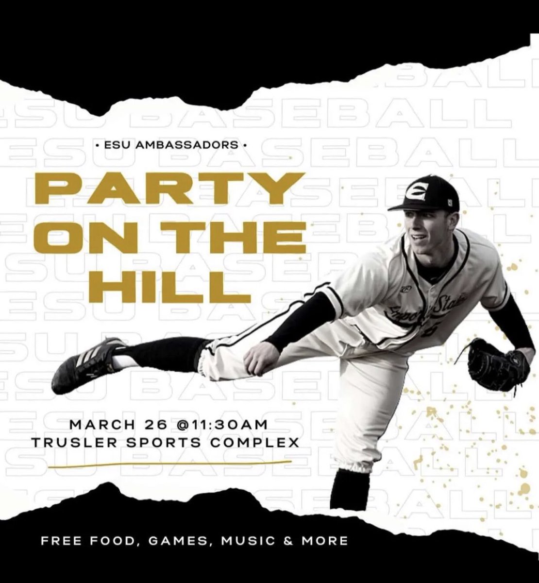 ESUSAAC's tweet photo. PARTY ON THE HILL THIS WEEKEND!!!
•
•
The first 50 students get a free t-shirt! There will be FREE food, games, music, and more!! 
•
Where: Trusler Sports Complex 
When: Saturday @ 11:30 https://t.co/Rt96dV1eeW