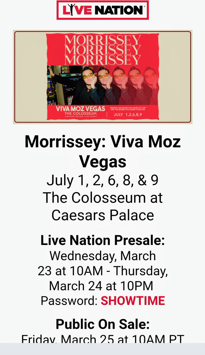 JorgeZenil's tweet image. Verano con #Morrissey en Las Vegas
#PoderosoYCordial