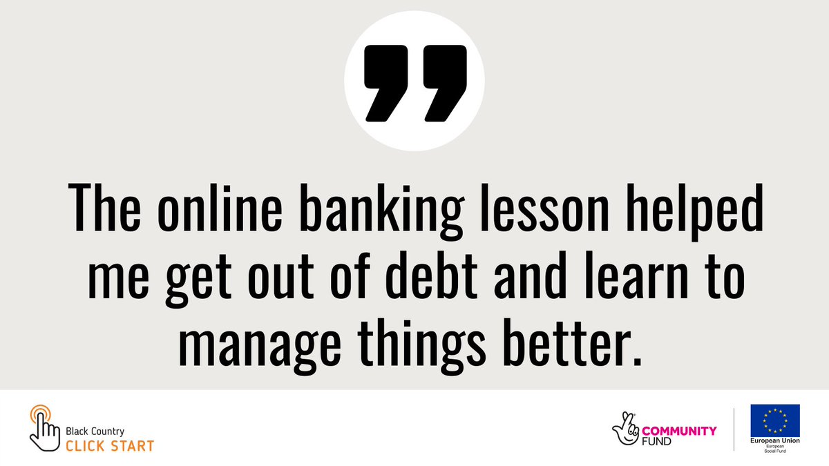 ClickStartBC's tweet photo. Kerry is a stay-at-home mum. Being in debt, the online banking lessons in Click Start helped her sort her debt. Need support to manage your money or improve your digital skills? Contact us now on 07595 091676/07740 759722. #ClickStartBC #TNLComFundESF #EssentialDigitalSkills https://t.co/1PM5YeJlJj