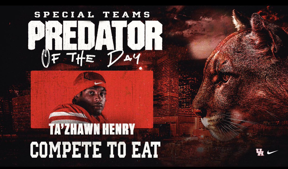 CoachMCScott's tweet photo. Specials Teams Predator for Day #2 of Competitions is @TazhawnHenry #DualThreat #CompeteToEat #HoUSton https://t.co/ilLEvyrMWu