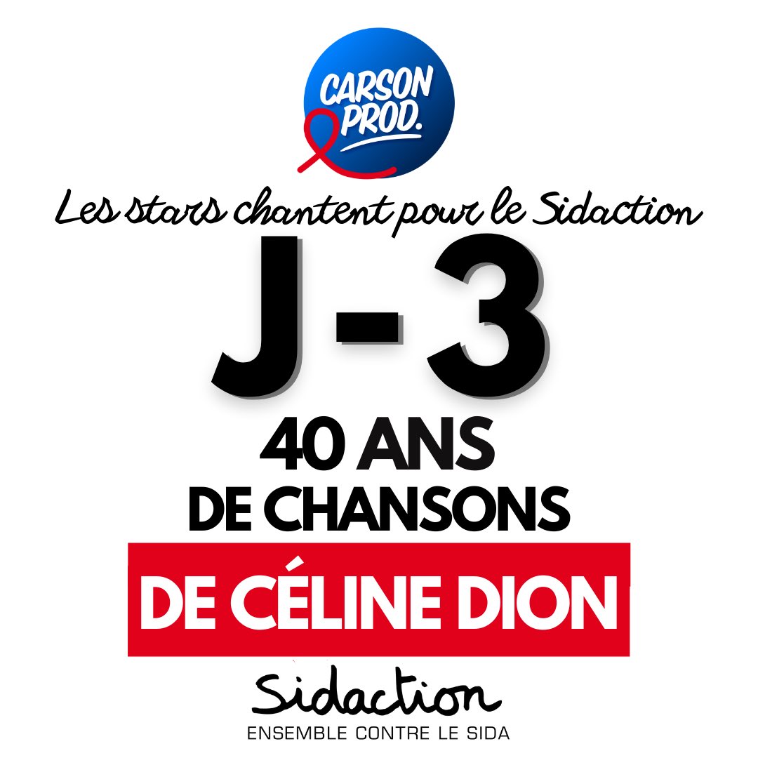 carson_prod's tweet photo. #CarsonProdxSidaction J-3 : Les stars chantent pour le Sidaction, 40 ans de chansons de Céline Dion ♥️🌹 Faites vos dons dès maintenant au 110 ou sur https://t.co/kbXkYyMwaQ ⬅️ @Sidaction 💪 #carsonprod #divertissement #sidaction #dons https://t.co/vq4DdYMJ32