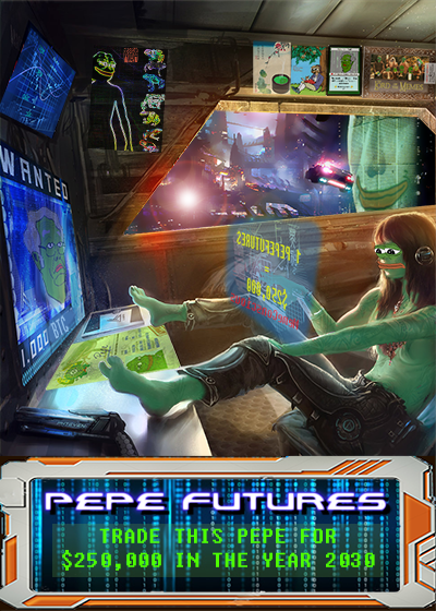 Stablecat (@stablecat_) on Twitter photo Got the chance to acquire one of my fav #Rarepepes directly from its artist.
FUTURESPEPE 14/45, 100 pieces issued by <a href="/MemeConscious/">MemeConscious</a> (2017).
No intentions whatsoever to let this go for $250k in 8 years. 🐸💎 Got the chance to acquire one of my fav #Rarepepes directly from its artist.
FUTURESPEPE 14/45, 100 pieces issued by <a href="/MemeConscious/">MemeConscious</a> (2017).
No intentions whatsoever to let this go for $250k in 8 years. 🐸💎