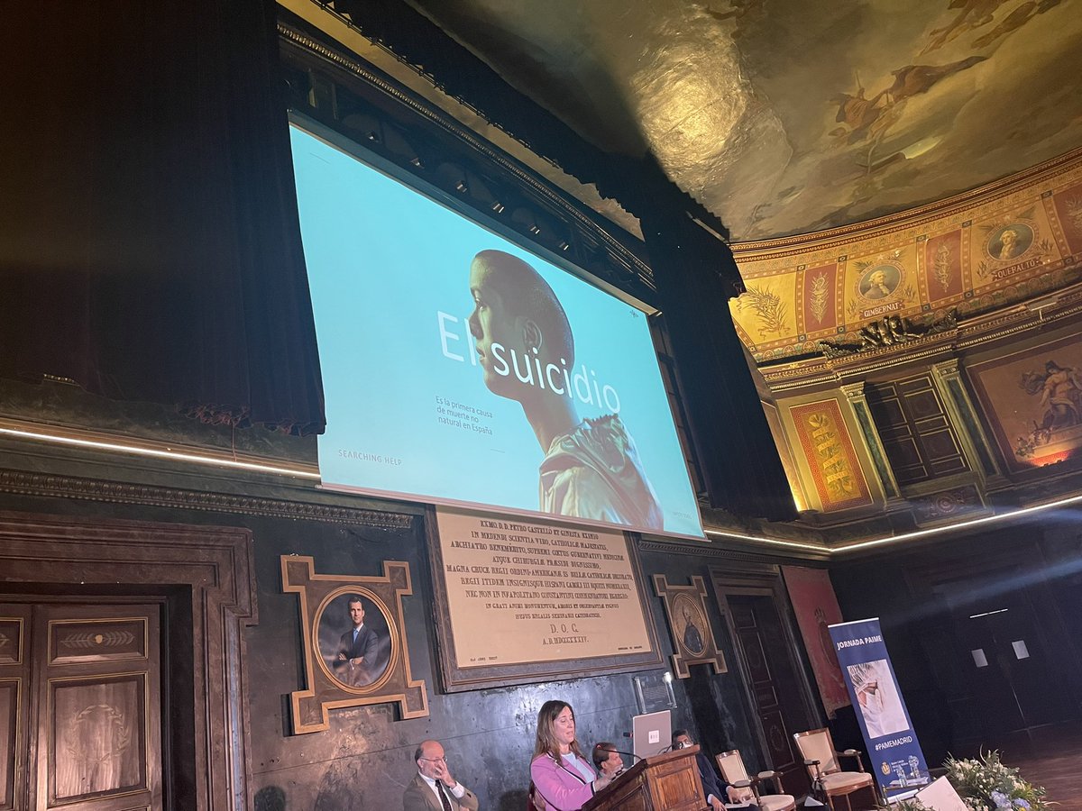 Icomem_Oficial's tweet photo. #PAIMEMadrid Eugenia Ponte, Psicologa y fundadora de @Searching_Help “El mundo se suicida una persona cada dos segundos” Ha centrado su exposición en explicar en qué consiste esta herramienta. https://t.co/dceu1DRSYi