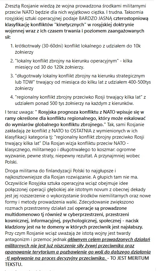 wolski_jaros's tweet photo. Czy RUS najedzie PL aby zająć Waw.lub stworzyć jakiś quasi-prorosyjski twór na północnym wschodzie kraju?
Nie. 
Czemu przeczytacie w poniższym wpisie (z grudnia 2021). Rosjanie atakują nas inaczej ale od wielu lat.  Roześlijcie proszę do znajomych. 
#Polska  #polityka #wojna2022 https://t.co/lOHaMeSxkT