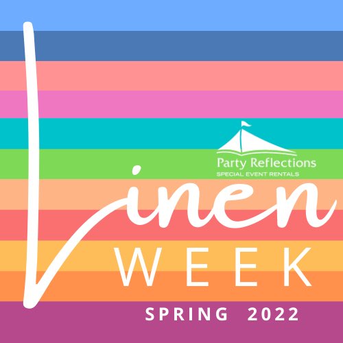 PartyReflection's tweet image. It is Spring☀️with a new season comes the need for new linens Announcing Party Reflections Linen Week, March 28- April 1💚see new product daily on all social media Turn on notifications🔔go to our showrooms next week to see the new offerings live and in person🎉 #PRexperience