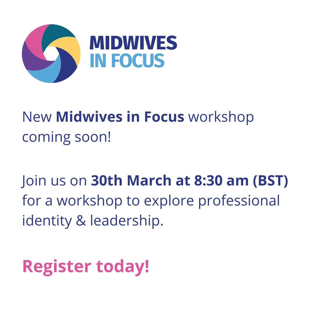 Please register to join us on 30th March at 8:30am (BST) for a #MidwivesInFocus workshop when we'll be exploring #policy, #research & #practice with @SallyPezaro #GilaZarbiv & @Prof_Bayes. Register your place here: bit.ly/3KRY47E #Leadership #Innovation #Midwives2022