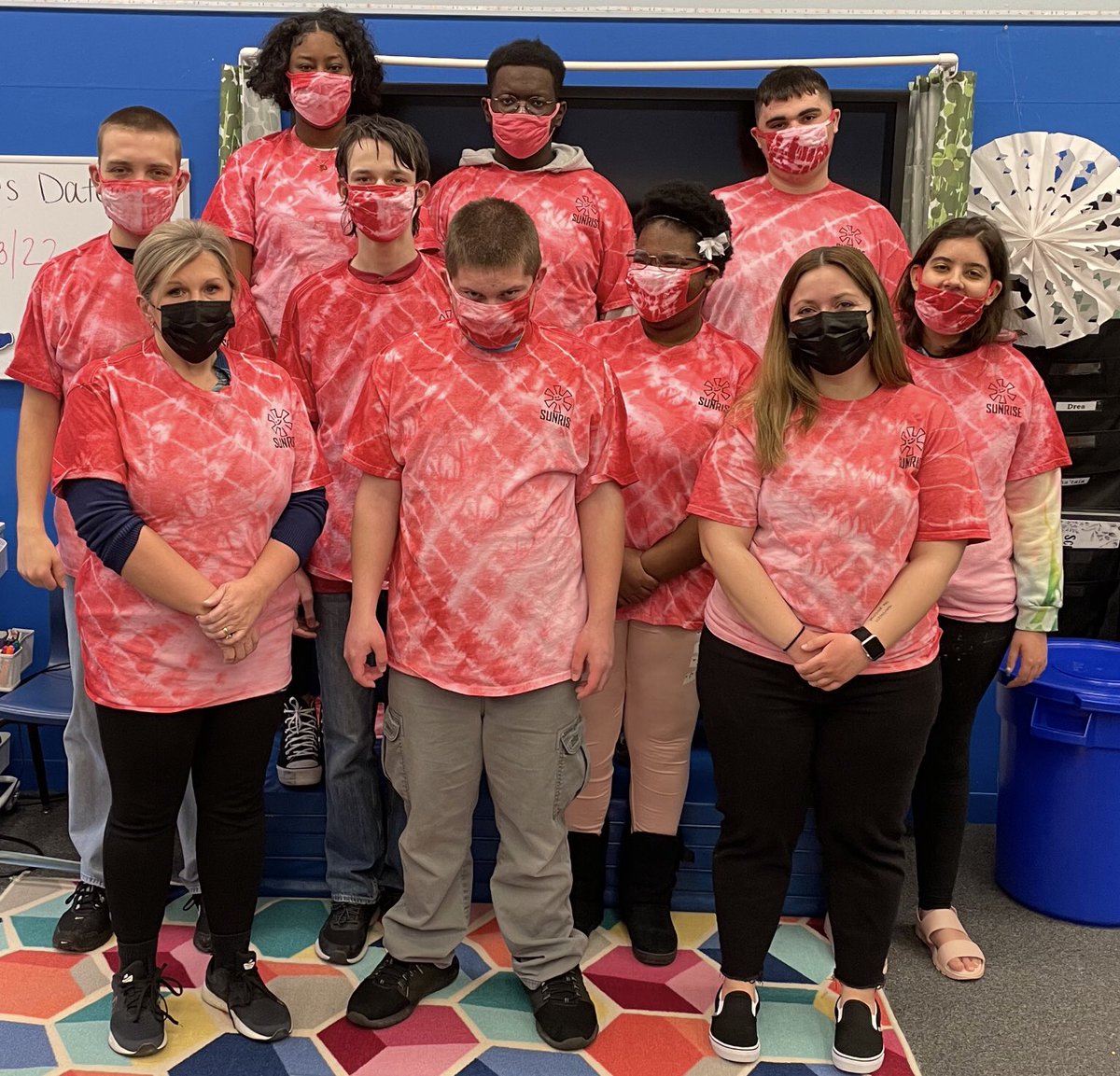 Miss Nolfi’s class created a design and business plan, submitted a proposal to administration, and then sold t-shirts and masks as a fundraiser.  The funds raised are going to be used for a class Community Based Instruction (CBI).