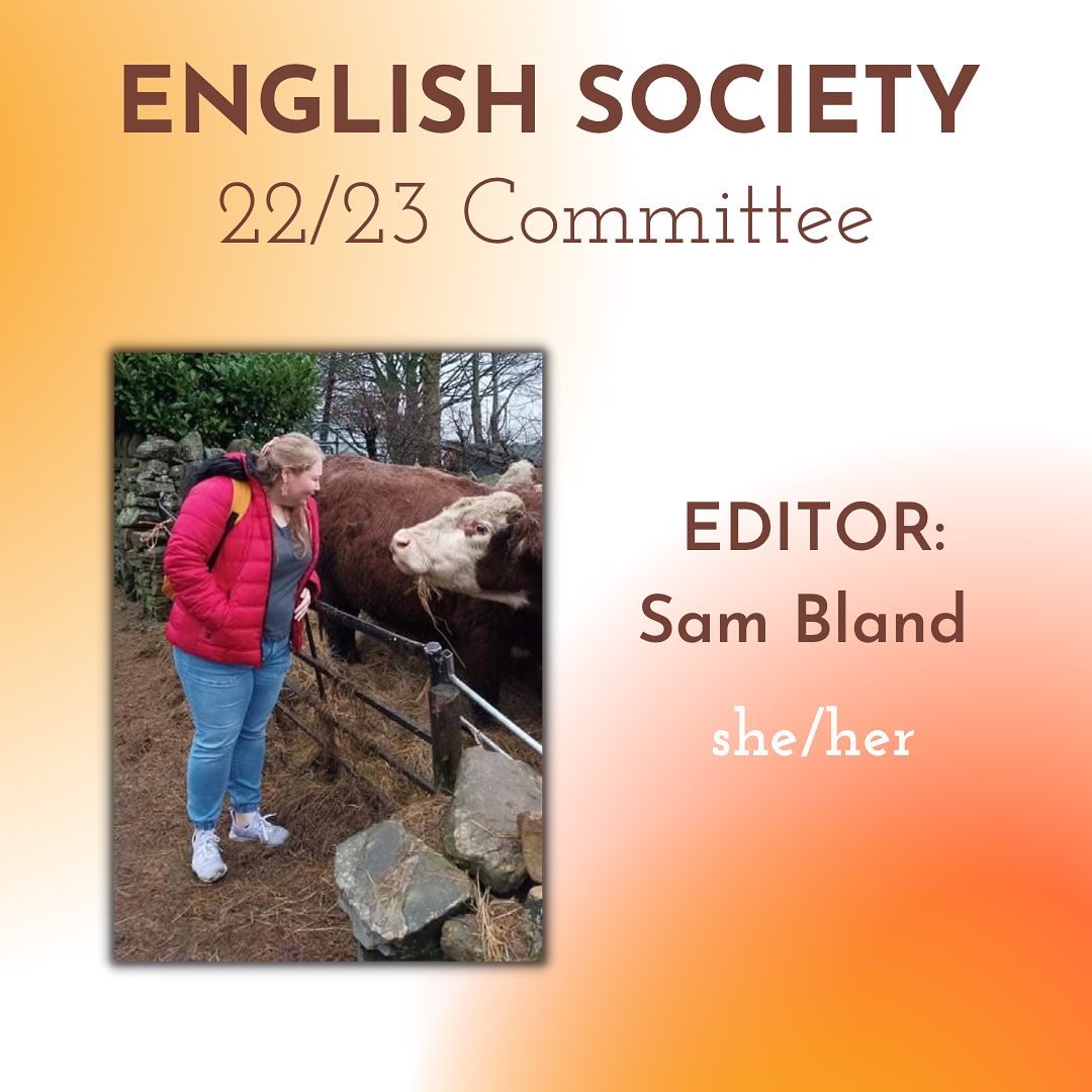 MEET THE ENGLISH SOC COMMITTEE 22/23 

Chief Editor of Hull Scribbler: Lilliana Pievaitis 
Editor: Sam Bland

Congrats to the new committee 🎉
