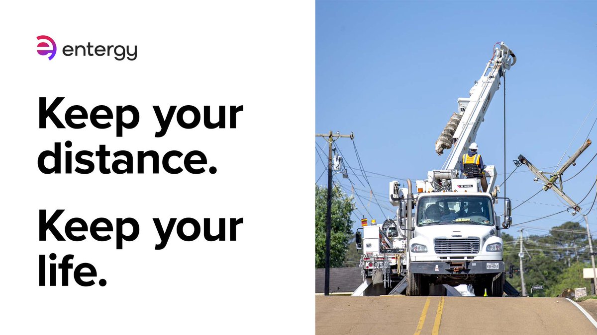 Our linemen have dangerous jobs. As we continue our work to get the power on, please help us all stay safe by keeping your distance from work zones.