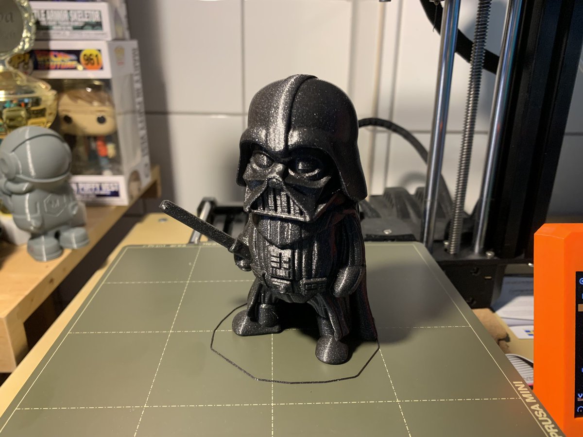 punker76's tweet photo. #DarthVader from @wekster2507 printed with #GalaxyBlack #PLA #Filament on #Prusa #MiniPlus ❤️🤘 #3Dprinting @Prusa3D https://t.co/Qxcuixge1d