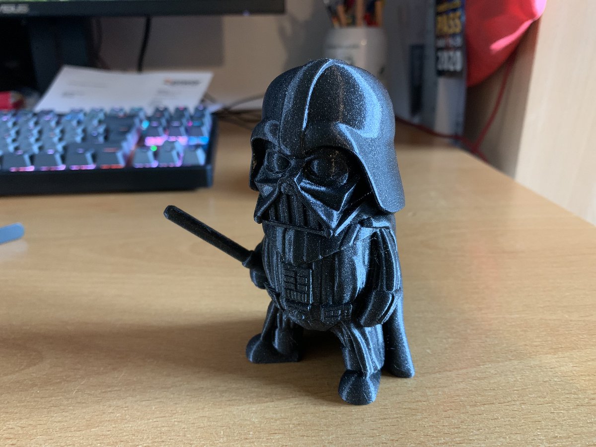 punker76's tweet photo. #DarthVader from @wekster2507 printed with #GalaxyBlack #PLA #Filament on #Prusa #MiniPlus ❤️🤘 #3Dprinting @Prusa3D https://t.co/Qxcuixge1d