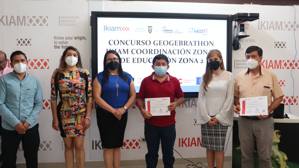 Ikiam y la <a href="/EducacionZ2_Ec/">Educación Zona 2</a> lanzaron el concurso #GEOGEBRATON IKIAM y entregaron certificados a los participantes del proyecto de Alfabetización digital en la enseñanza de la #Matemática y #Física: el bachillerato y la universidad en la #Amazonía ecuatoriana.