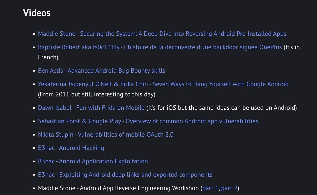 0xAsm0d3us's tweet image. Android Application Hacking Resources (- by @dee__see)

blog.deesee.xyz/android/securi…

 #android #cybersecurity #bughunting #hacking