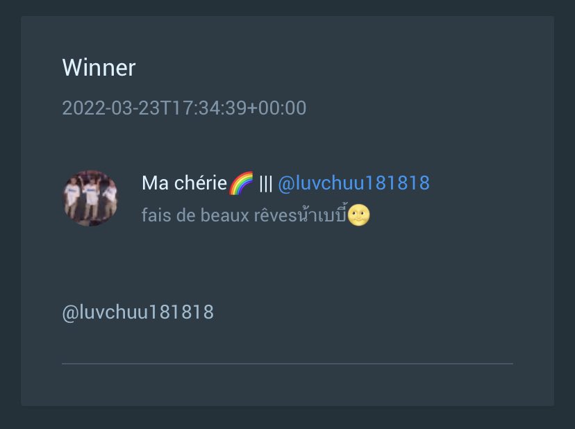 fortunebyjin's tweet photo. @luvchuu181818 ยินดีด้วยนะคะ รบกวนDMมาด้วยนะะ 💕💕😌 https://t.co/NhXxObOrbl