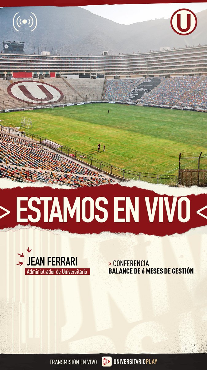 📹 EN VIVO
 
🎙️ Comienza la conferencia de prensa con Jean Ferrari, Administrador de <a href="/Universitario/">Universitario</a>.
 
📲 universitarioplay.pe/canal/uplay3