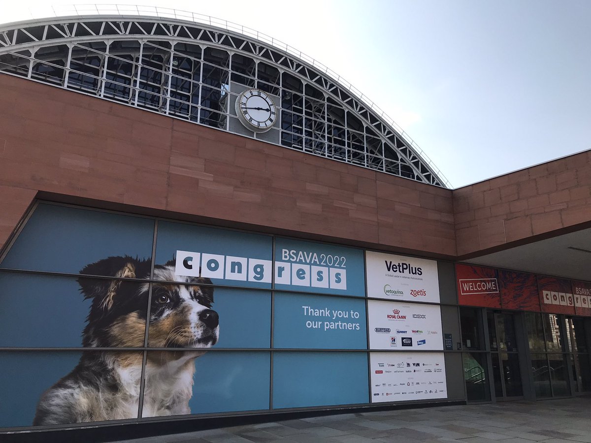PetSavers_UK's tweet photo. Welcome from sunny Manchester where #BSAVA22 Congress is setting up before it opens as a hybrid event tomorrow! https://t.co/4hDB4ACrqa