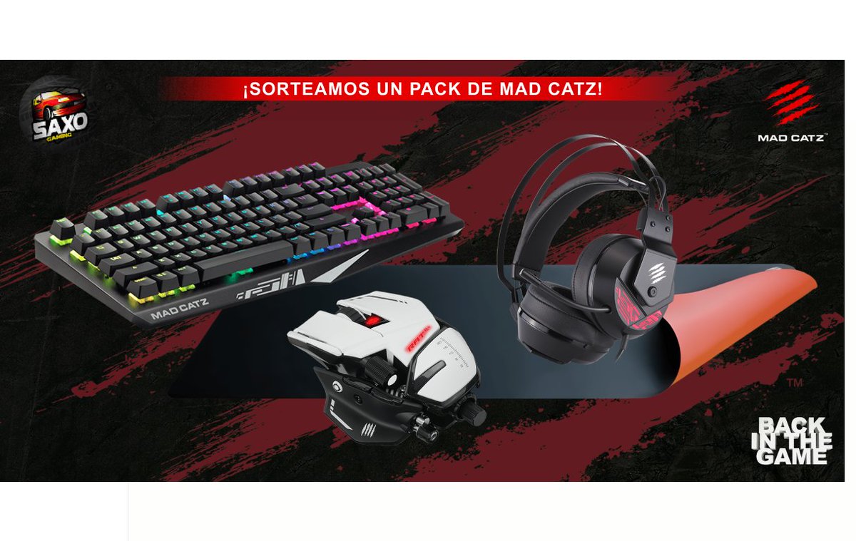 saxogaming's tweet photo. Gracias a @MadCatzEs tenemos un nuevo #SORTEO activo en mi canal!!

El sorteo es de un pack completo de periféricos gaming valorado en 349€!!

Toda la info para participar aquí: https://t.co/c1ZWVE91kj

Muchas gracias @MadCatzEs ❤️❤️ https://t.co/6RsF7zwGsj