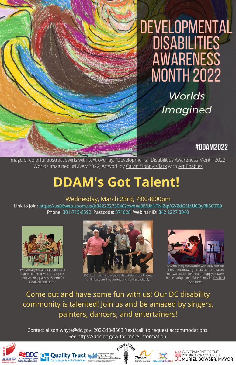 TheArcOfDC's tweet photo. Join us tonight at 7pm for the #DDAM2022 Talent Show. Check out the amazing talent! https://t.co/4Ql6VmJXO2