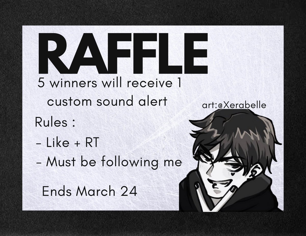 KRAVENBLXXD's tweet photo. Here’s the 400 follower raffle⚔️

5 winners will receive 1 custom sound alert 

All you need to do:
- Like and rt
- and must be following me :)

I’ll announce the winners tomorrow 1:00pm est

#Vtuber #VTuberUprising #ENVtuber #pngtuber https://t.co/7tifnILqmt