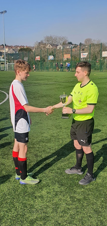 BanAcademyNews's tweet photo. @BanAcademySport The U13 football team won the South Down League today after a close victory against Newbridge in the final. Captain Harry Gough scored all 3 goals to make it 3-3 after extra time. Goalkeeper Aaron Stafford made the decisive save in the penalty shootout! https://t.co/f5UJSTKEdI