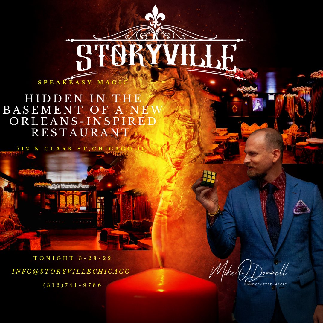 Speakeasy. New Orleans inspired cocktails. Magic. Tonight at Storyville Chicago, 712 N Clark St, Chicago