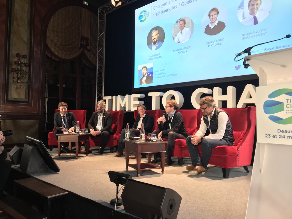 GreenUnivers's tweet photo. #TimeToChange22 : « changement climatique : quel impact pour les activités traditionnelles ? Quels nveaux business models ? » Nicolas Rochon @rgreeninvest, Pierre Abadie @TikehauIM, David Guinard @photosol et Charles Beigbeder @audaciacapital https://t.co/LRq9LW5Uws