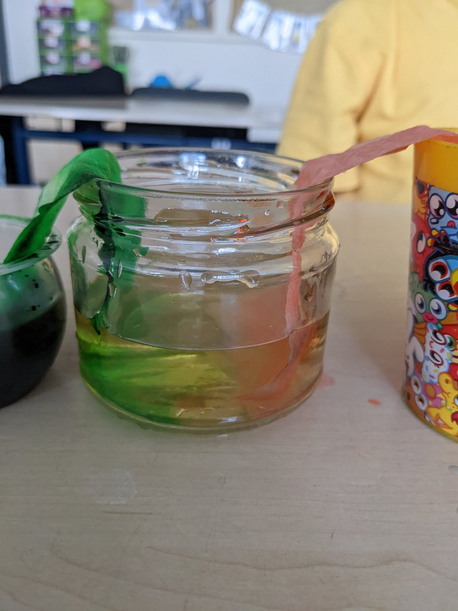 CarlibarCCC's tweet photo. This week the silver room have had fabulous fun learning about chemical reactions & physical processes, capillary action & chromatography #weareCCC #silverscience #BSW22 @IsobelMair https://t.co/cjV8SrTnTK