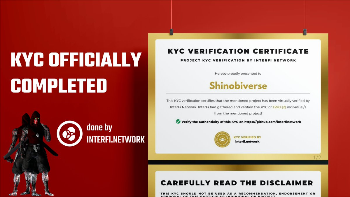 Shinobiverse_io's tweet photo. 🎉Great News🎉
🚀ShinobiVerse KYC Verification is Officially Completed by https://t.co/ioLU2DKkhZ
👉View KYC Report: https://t.co/IkAULDp0Dw

#P2E #P2Egame #PlayToEarn #NFT https://t.co/AAaoI2bwlC
