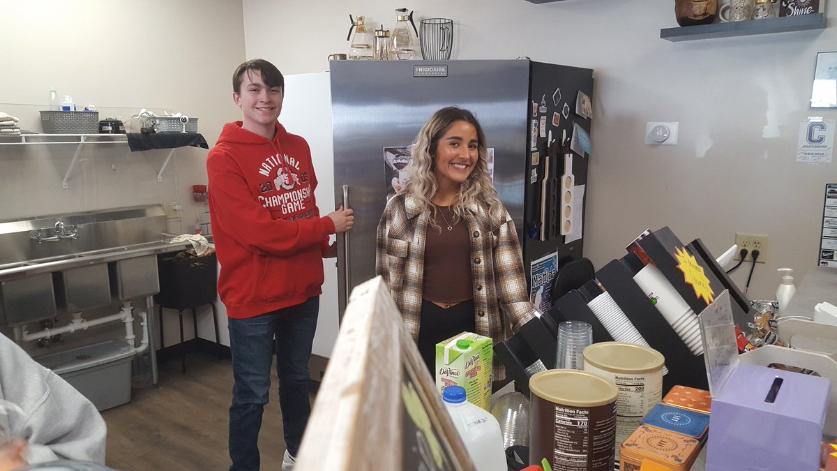 BaseballCareyhs's tweet photo. Enjoying our reward from winning the TLC Tik Tok challenge. Brady and Liberty are working too. Thanks Coffee Shop! https://t.co/HK5MiKlTaY