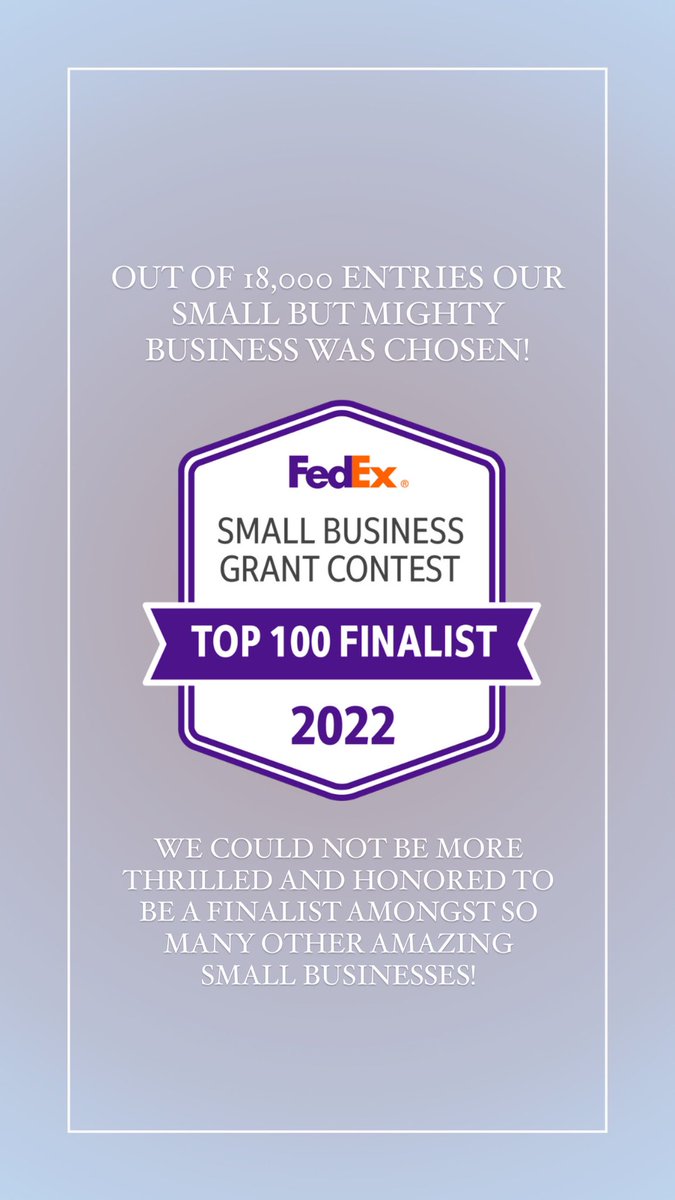 OlogyEssentials's tweet image. Exciting news! We made it into the Top 100 Finalists in the FedEx Small Business Grant Contest! ✨

The voting now goes to YOU - our amazing community! We are so appreciative of every vote that is made. Thank you! 💚

Link &amp;amp; additional information below!

smallbusinessgrant.fedex.com/entry/UHO2R0Pn