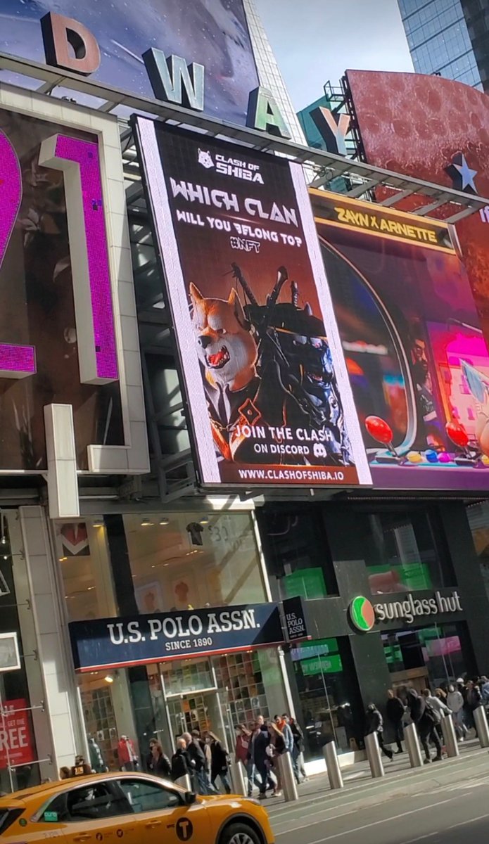 Clash of Shiba is spreading aroung the whole world 🌎

It looks like we've been noticed at Times Square in New York 👀🌆

#ClashofShiba #COS #NFT #ShibArmy