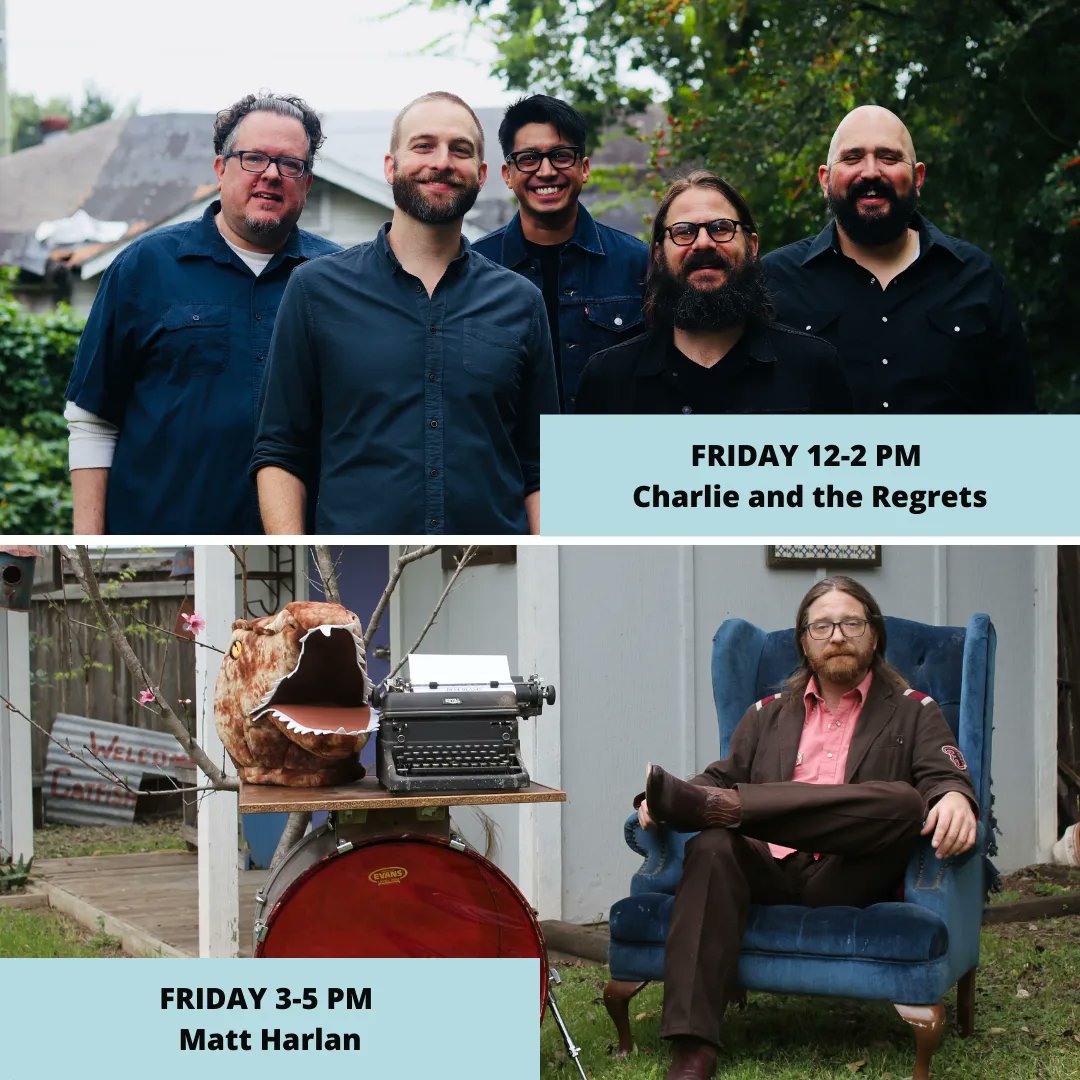 Charlie and The Regrets blend country, rock, and blues sound with narrative songwriting to create music that is fun and unique. They will take on the Stella Artois Main Stage on Friday at 2 p.m.. and Matt Harlan, a Houston favorite is bringing his handcrafted songs at 3 p.m.