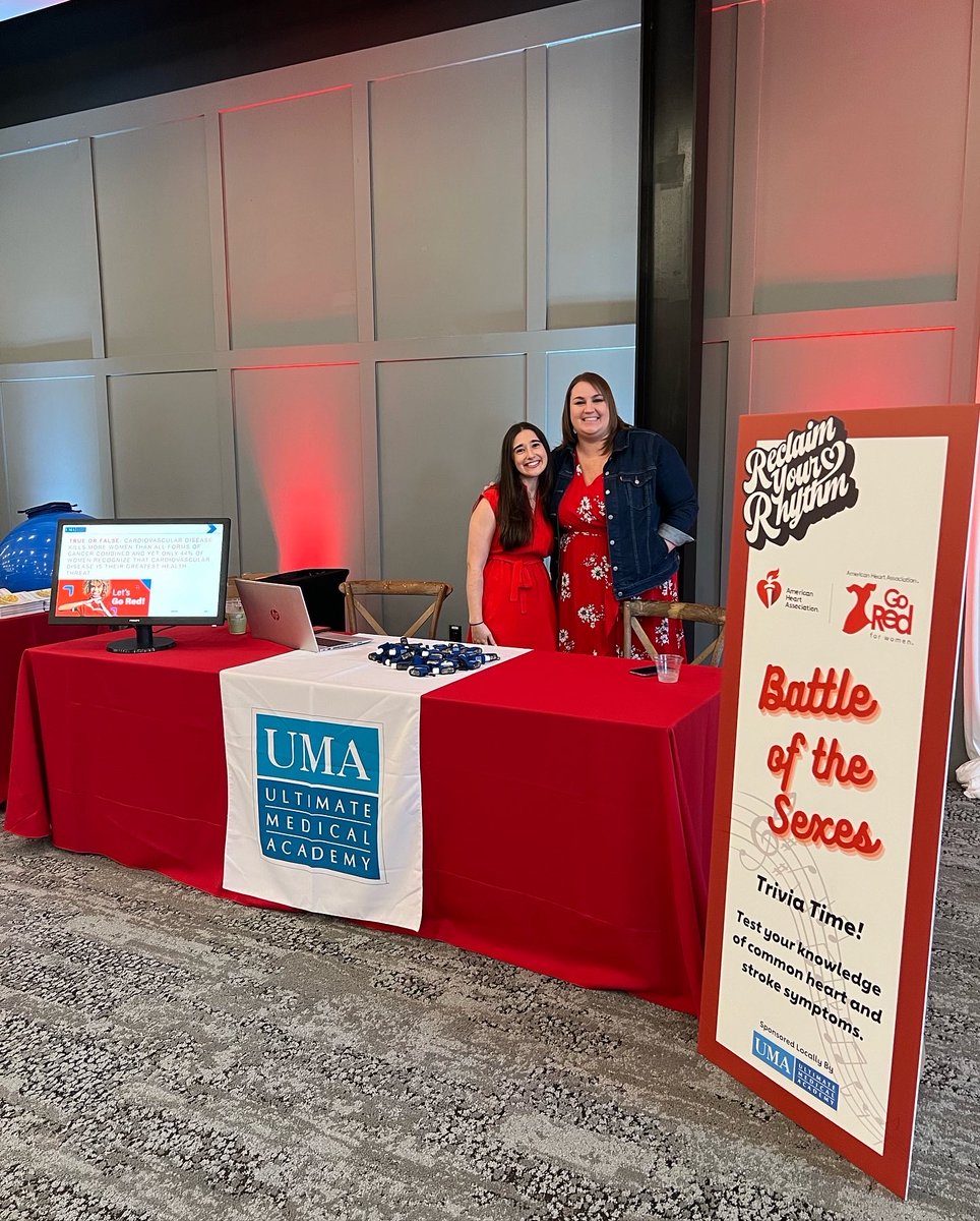 UltimateMedical's tweet photo. Ultimate Medical Academy is proud to be a sponsor of the @AmericanHeartFL and support their mission to be a relentless force for a world of longer and healthier lives. ❤️
#TBGoRed #GoRedForWomen #UMAGoesRed #AmericanHeartAssociation #TampaBay #UltimateMedicalAcademy https://t.co/3piKiqXdXZ