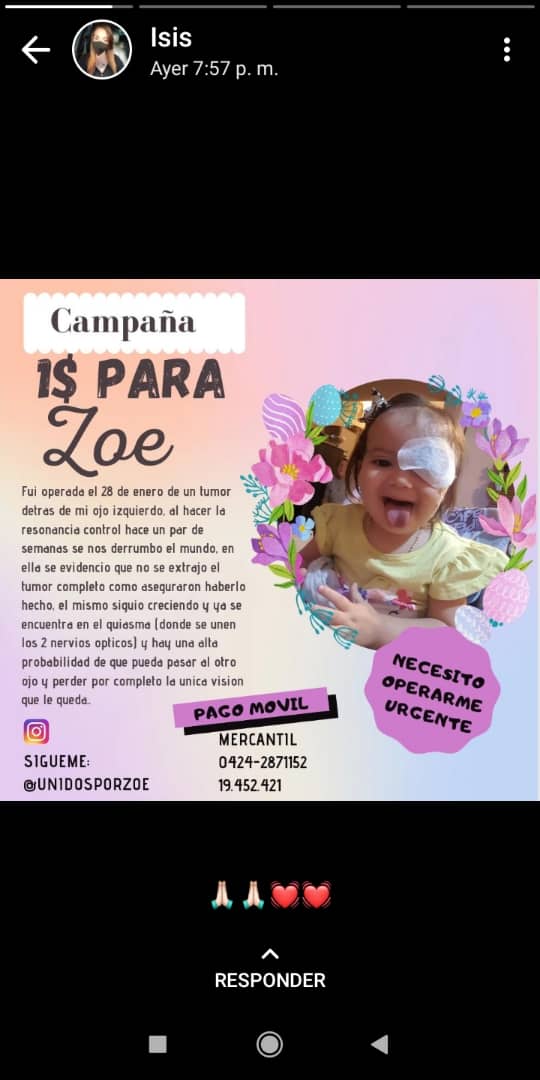 FucovidaLara's tweet photo. Esta niña necesita de nuestro apoyo https://t.co/Xs3LJ9Ib2x
