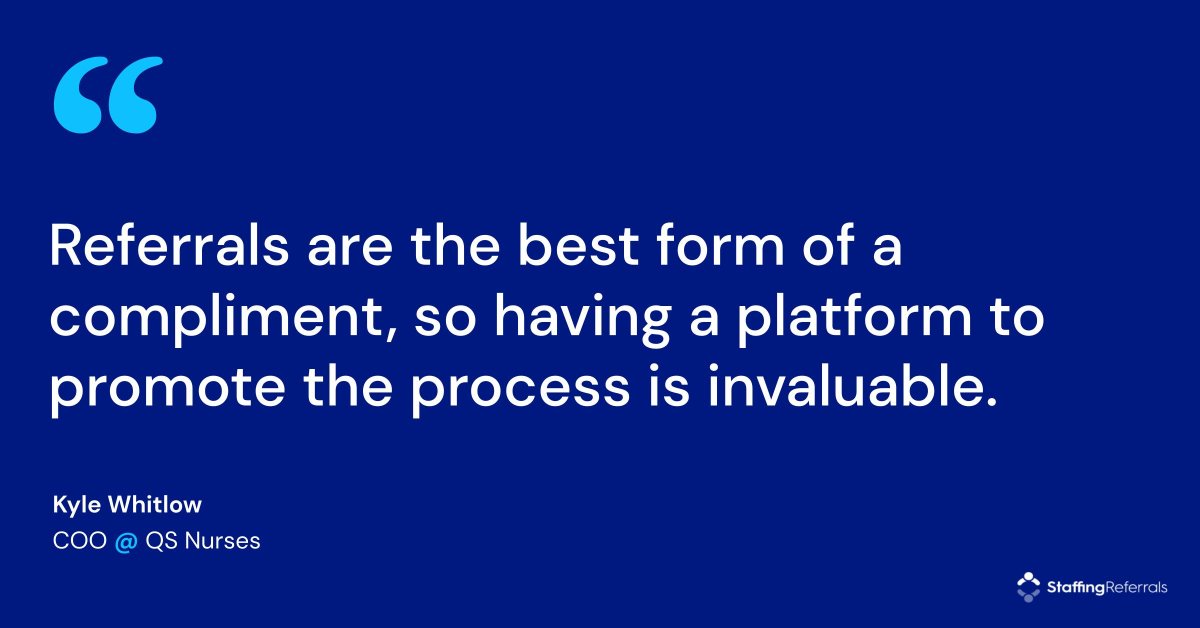 dfolwell's tweet image. “Staffing Referrals is a fantastic platform to accelerate the growth of your business through qualified AND quality leads. Referrals are the best form of a compliment, so having a platform to promote the process is invaluable.” #StaffingReferrals hubs.la/Q016ynlq0