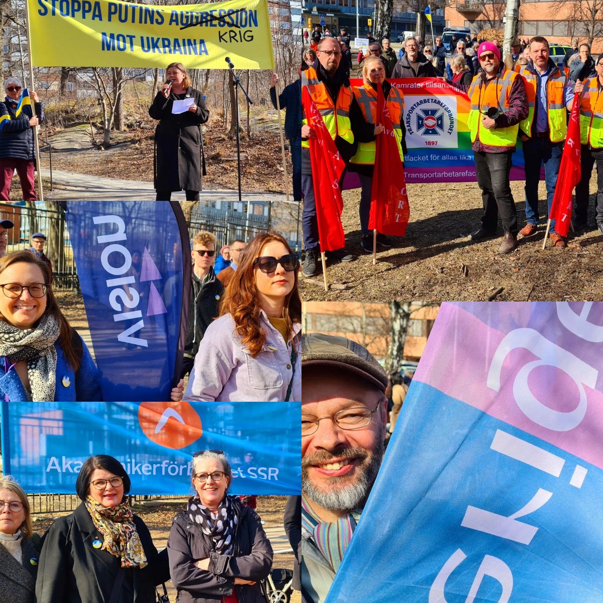 uniontounion's tweet photo. 🇺🇦🌻Ja! Vi är EXTRA stolta över fackens internationella solidaritet! 
🌻🇺🇦 Stark manifestation för #StopTheWarInUkraine med @FacketKommunal @MalinRagnegrd @vision_fack @ElnaVeronica @ElsaSaboonchi @TransportFacket @GSFACKET @akademssr @HeikeErkers @mariaos @SvArkitekter 
#utpol https://t.co/tUL7Ip5QdP