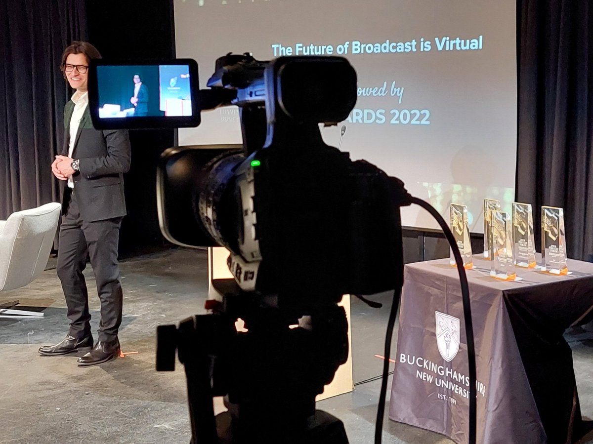 Florian Gallier preparing to give his presentation on The Future of Broadcast is Virtual at the <a href="/RTSThamesValley/">RTS TECHNOLOGY CENTRE</a> Awards Ceremony starting now - view the live stream from 6pm: bit.ly/3NfxRBL

#VirtualProduction #BroadcastNow