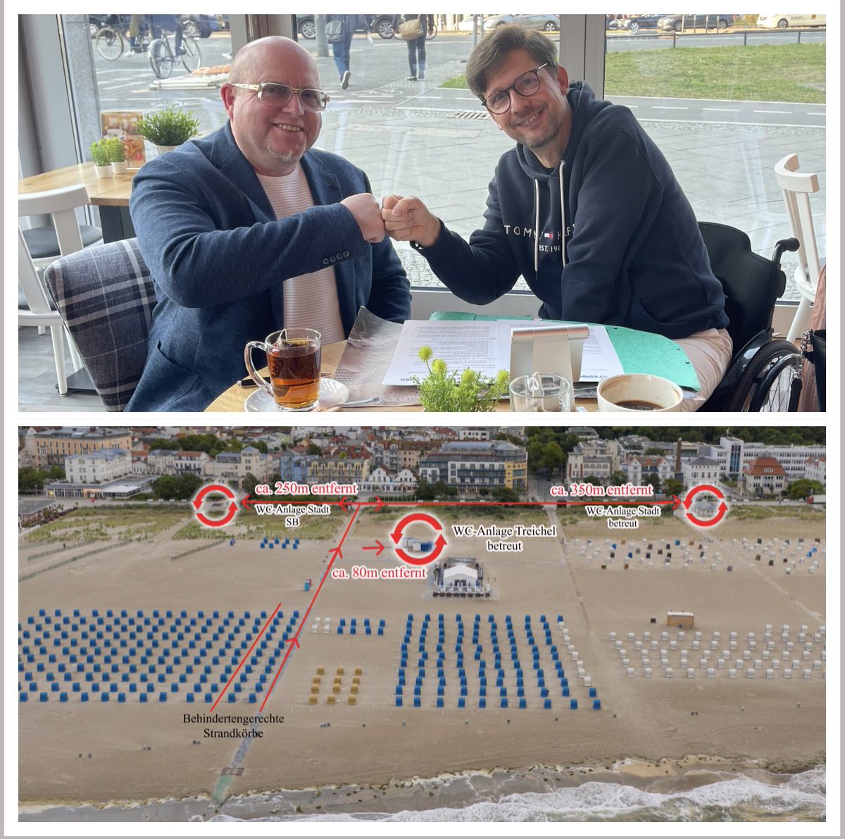 Was einst mal <a href="/barrierefreie/">uwe leibhammer</a> #Teilhabe an der Ostsee Warnemünde war, wird heute zum Mobilitätseinschränkung. 
Wir einigen uns gemeinsam, dass unser Kampf an Landesregierung Schwerin u.Behindertenbeauftragte Rostock weitergehen soll, bis die Einschränkung aufgehoben werden soll.