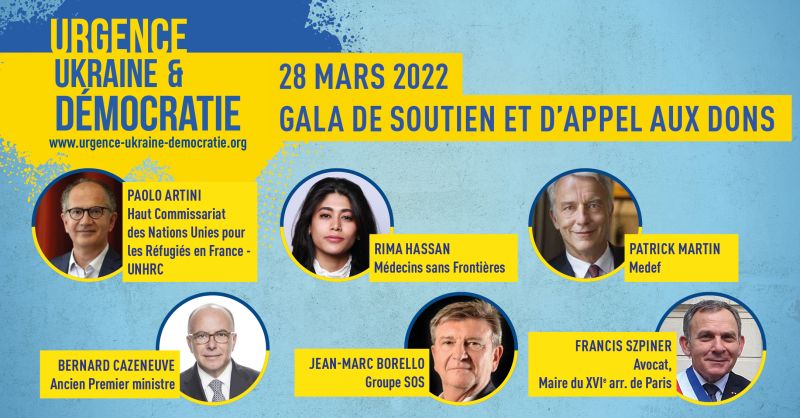 #Ukraine : Soyons acteurs, pas spectateurs ! Retrouvons-nous au gala de soutien et d'appel au don organisé par <a href="/Leaders_league/">Leaders League</a> lundi 28 mars à Paris ! Une soirée caritative au bénéfice de l’ONU-Haut-Commissariat aux Réfugiés, <a href="/RSF_inter/">RSF</a> et du <a href="/GroupeSOS/">Groupe SOS</a> 
👉lnkd.in/euRuPcde