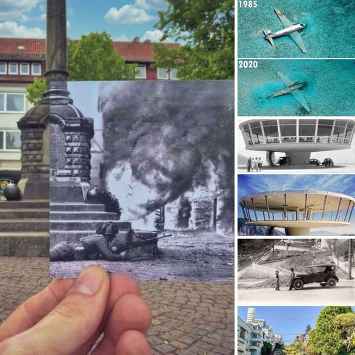 story_journal's tweet photo. These amazing then vs now photos illustrate how some memories change over time while others don't💖😮