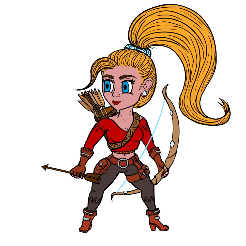🎨 Work in Progress: My (Pixel) OC Ximena in a "Cute"-/Comic-Version 🏹
(I will try to do a simple background for this one, but I can't promise it will look good.. 😄 )