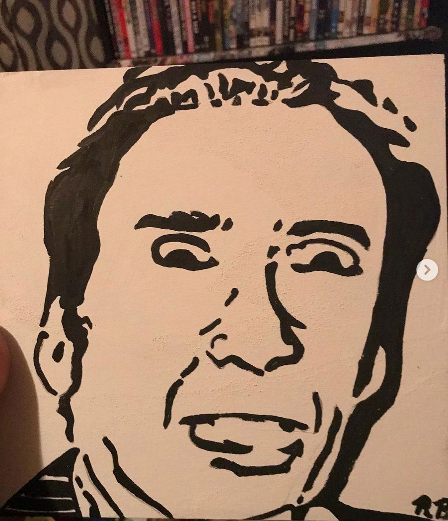 fuzerly's tweet photo. Celebrating Nicolas Cage by
luckydisaster
2020

https://t.co/Q2ZyAQ9p8E

#nicholascage #wildeyes #raisingarizona #faceoff #nickcage #leavinglasvegas  #spiderman #kickass #conair #therock #fanart #fanlove #fans https://t.co/umg8pHar9t