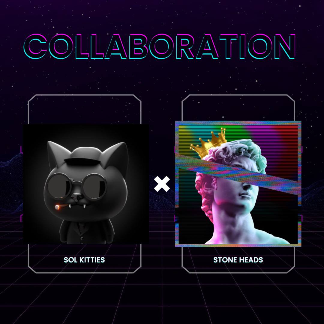 LCD Lab (@lcdlabnft) on Twitter photo 🐆Stone Heads X Sol Kitties🐆
We’ve Teamed up 🔗 to 🧸giveaway 20 WL spots🧸 for each project! 🪄
1️⃣Follow
<a href="/StoneHeadsNFT/">The Stone Heads</a>
&
<a href="/SolKitties/">Sol Kitties DAO</a>
2️⃣Like & RT
3️⃣Tag 3 Friends
🎉Winners will be announced in 72 Hours. 🎉
🧧Good Luck!🧧
#NFT #NFTART #SolanaNFT #NFTCommunity 🐆Stone Heads X Sol Kitties🐆
We’ve Teamed up 🔗 to 🧸giveaway 20 WL spots🧸 for each project! 🪄
1️⃣Follow
<a href="/StoneHeadsNFT/">The Stone Heads</a>
&
<a href="/SolKitties/">Sol Kitties DAO</a>
2️⃣Like & RT
3️⃣Tag 3 Friends
🎉Winners will be announced in 72 Hours. 🎉
🧧Good Luck!🧧
#NFT #NFTART #SolanaNFT #NFTCommunity