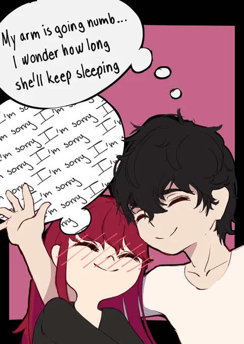 She "slept" three hours straight 